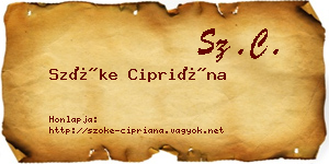 Szőke Cipriána névjegykártya